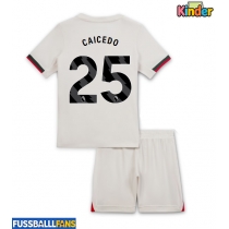 Chelsea Moises Caicedo #25 Auswärts Trikotsatz Kinder 2025-26 Kurzarm (+ Kurze Hosen)